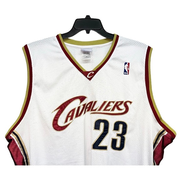 Reebok LeBron James Cleveland Cavaliers NBA Jersey Men’s Size 56 3XL White - Picture 2 of 7